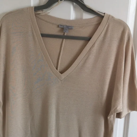 Cos Beige Linen Blend Tshirt, Size S - Picture 2 of 8